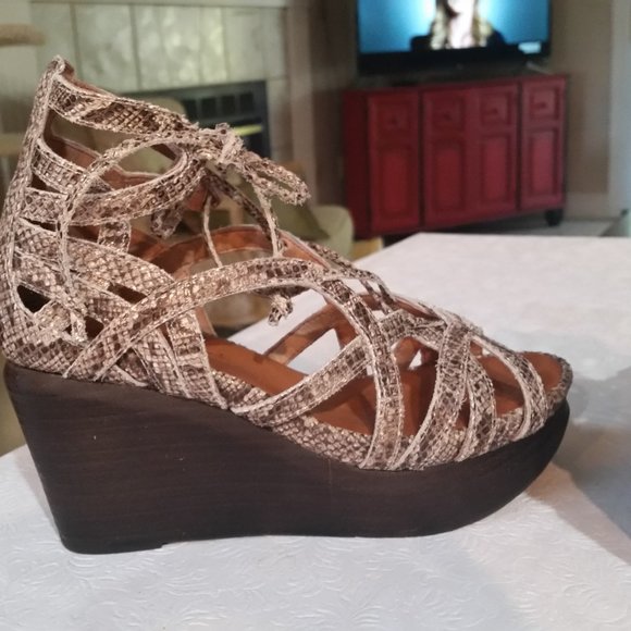 Gentle Souls Joy Strappy Glitter Wedge 